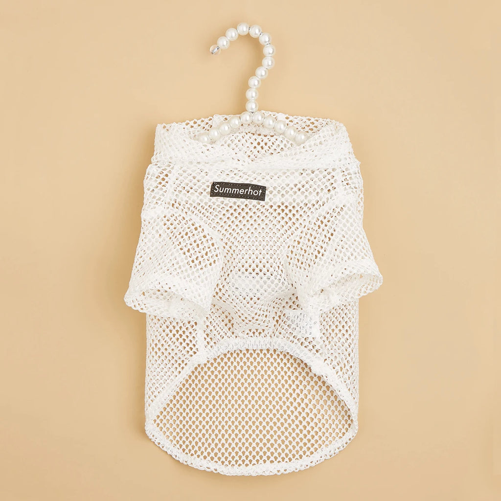 Summer Mesh Pet Hoodie – Breathable Lightweight Dog & Cat Outfit