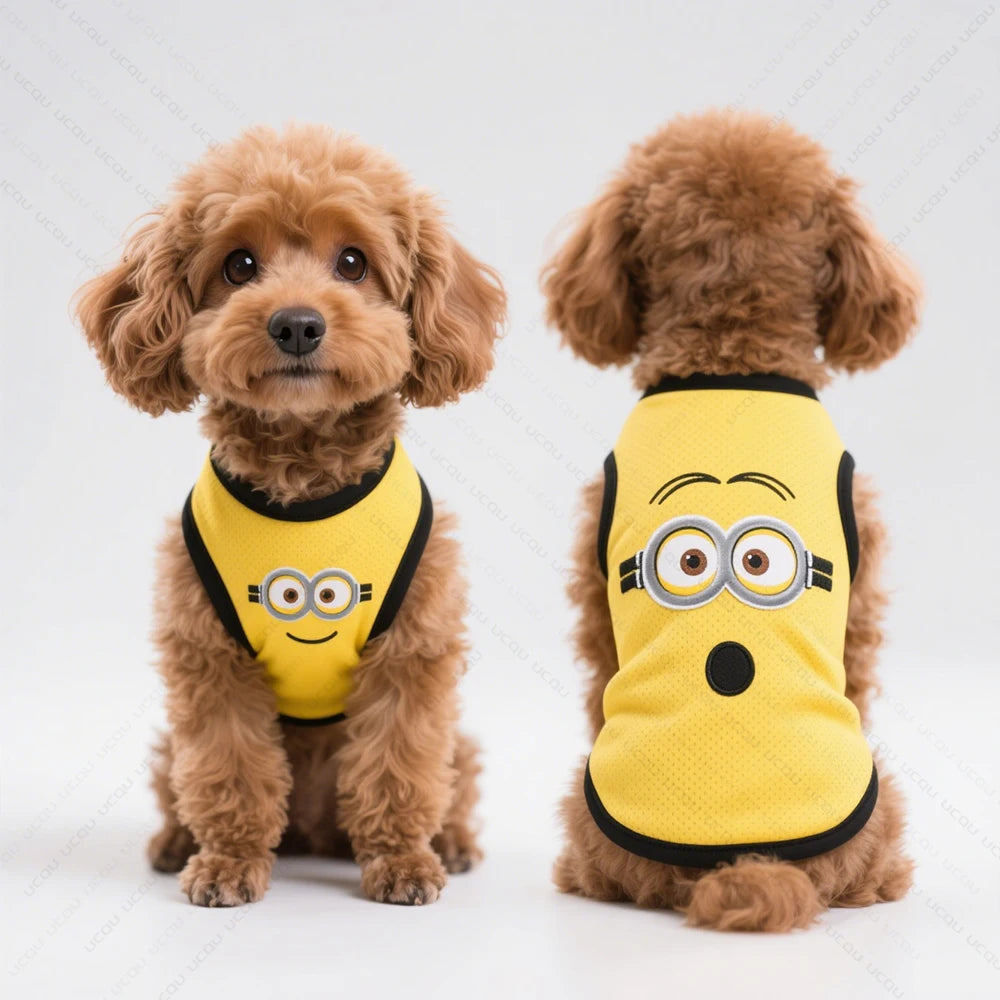 Minion Style Dog Tank Top – Funny Sleeveless Pet Shirt for Small & Medium Dogs