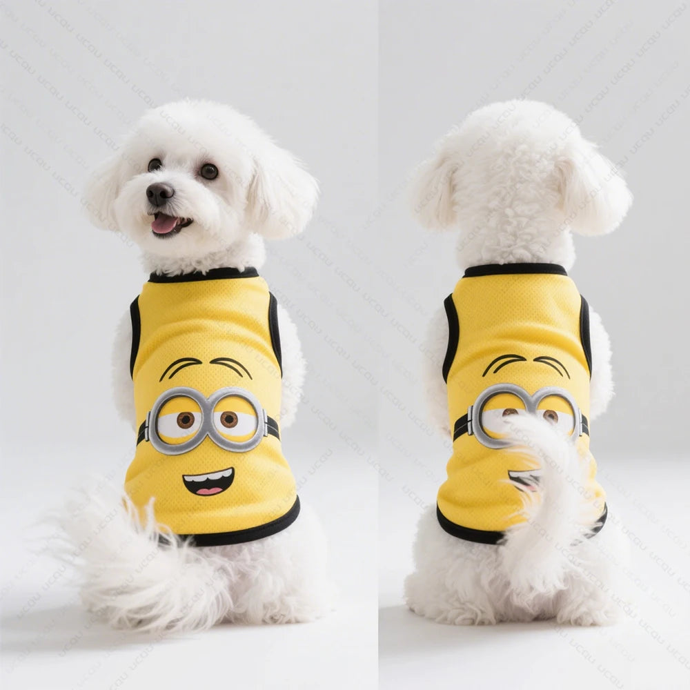 Minion Style Dog Tank Top – Funny Sleeveless Pet Shirt for Small & Medium Dogs