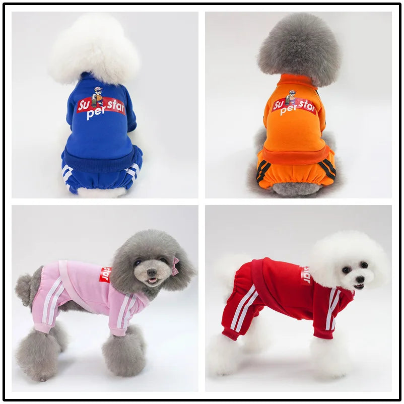 Superstar Pet Tracksuit – Two-Piece Dog Outfit Set (Sweatshirt & Pants)