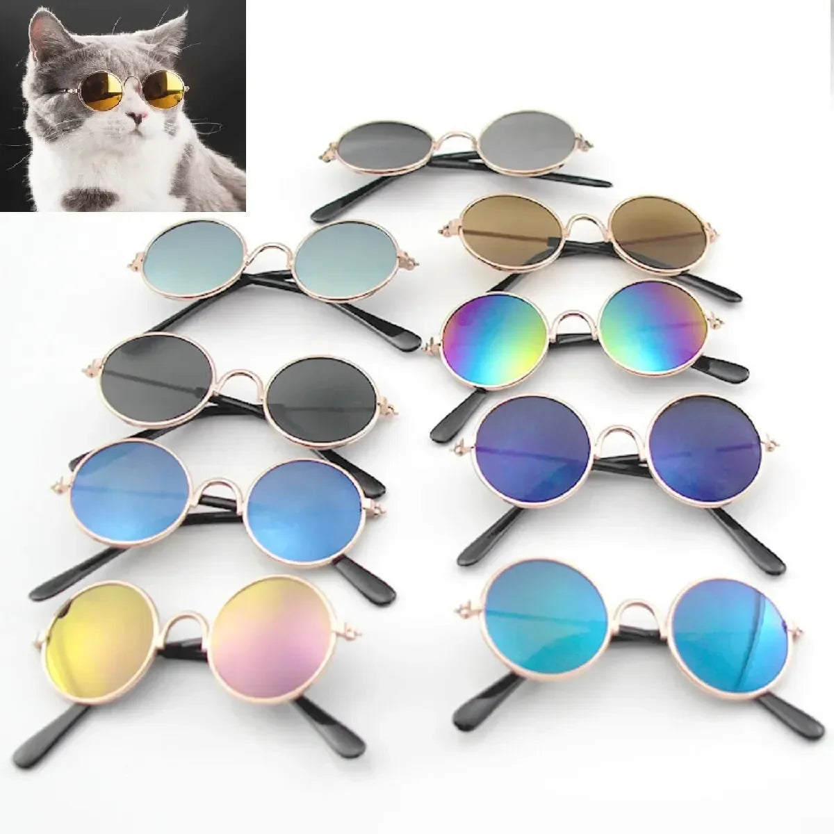 Round Metal Pet Sunglasses