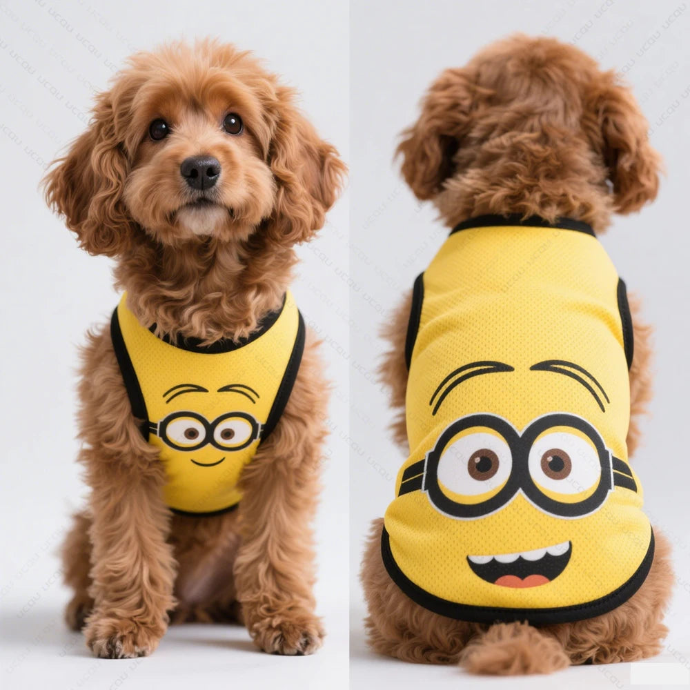 Minion Style Dog Tank Top – Funny Sleeveless Pet Shirt for Small & Medium Dogs