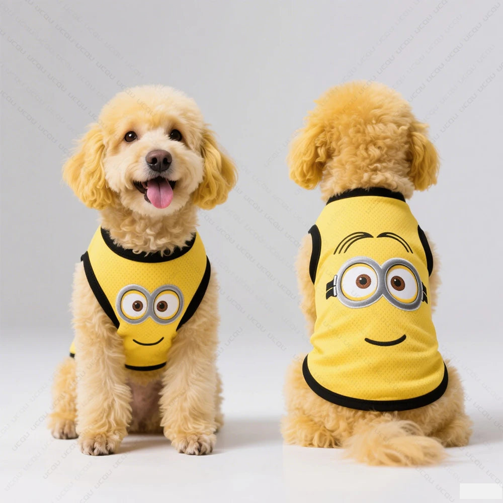 Minion Style Dog Tank Top – Funny Sleeveless Pet Shirt for Small & Medium Dogs