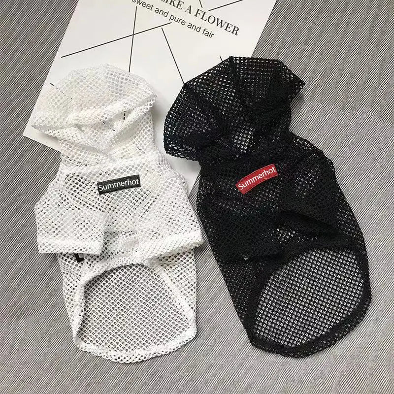 Summer Mesh Pet Hoodie – Breathable Lightweight Dog & Cat Outfit