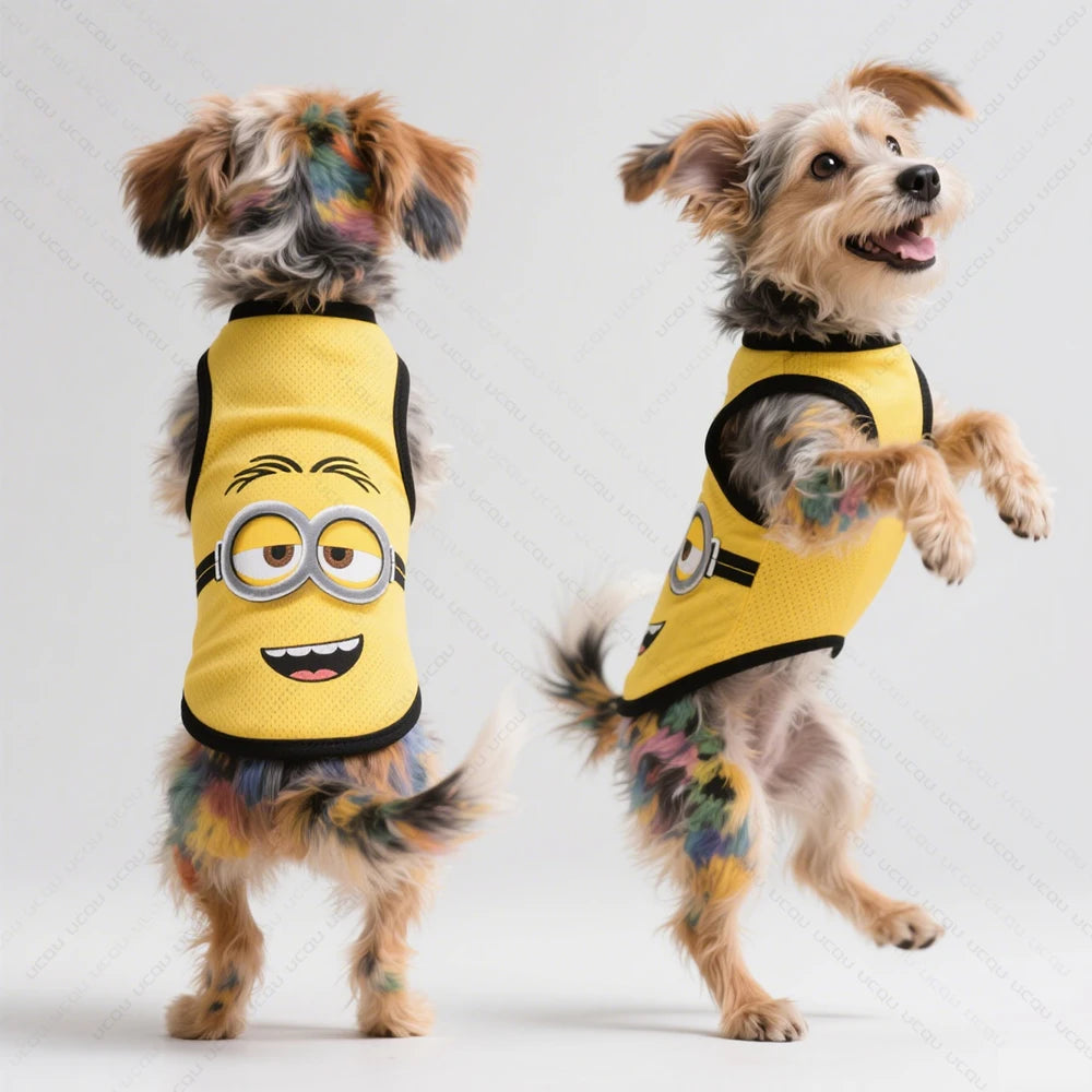 Minion Style Dog Tank Top – Funny Sleeveless Pet Shirt for Small & Medium Dogs