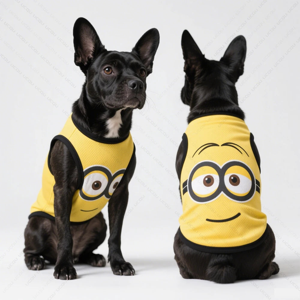 Minion Style Dog Tank Top – Funny Sleeveless Pet Shirt for Small & Medium Dogs