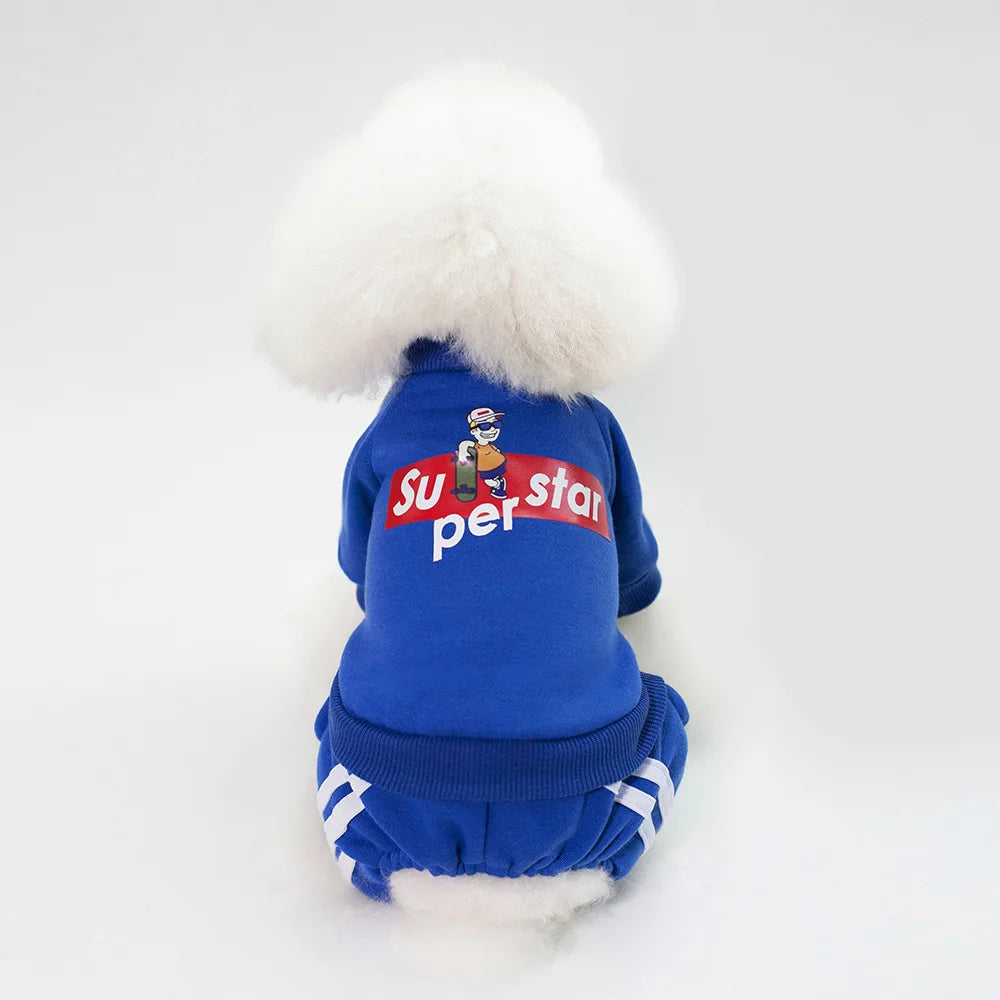 Superstar Pet Tracksuit – Two-Piece Dog Outfit Set (Sweatshirt & Pants)